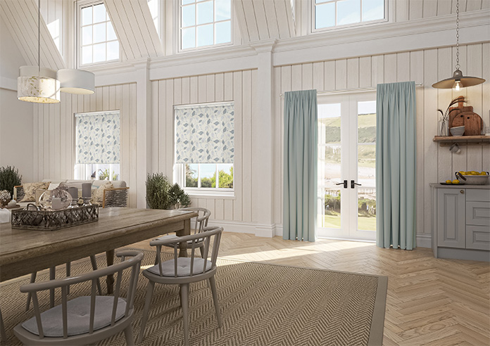 Tribal Leaves, Jean Blue - Twist&Fit Roller Blind - Image 7